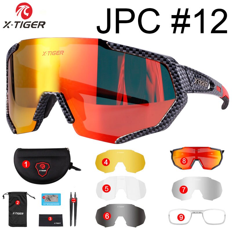 JPC Polarized Cycling Glasses 5 Lens - X-Tiger