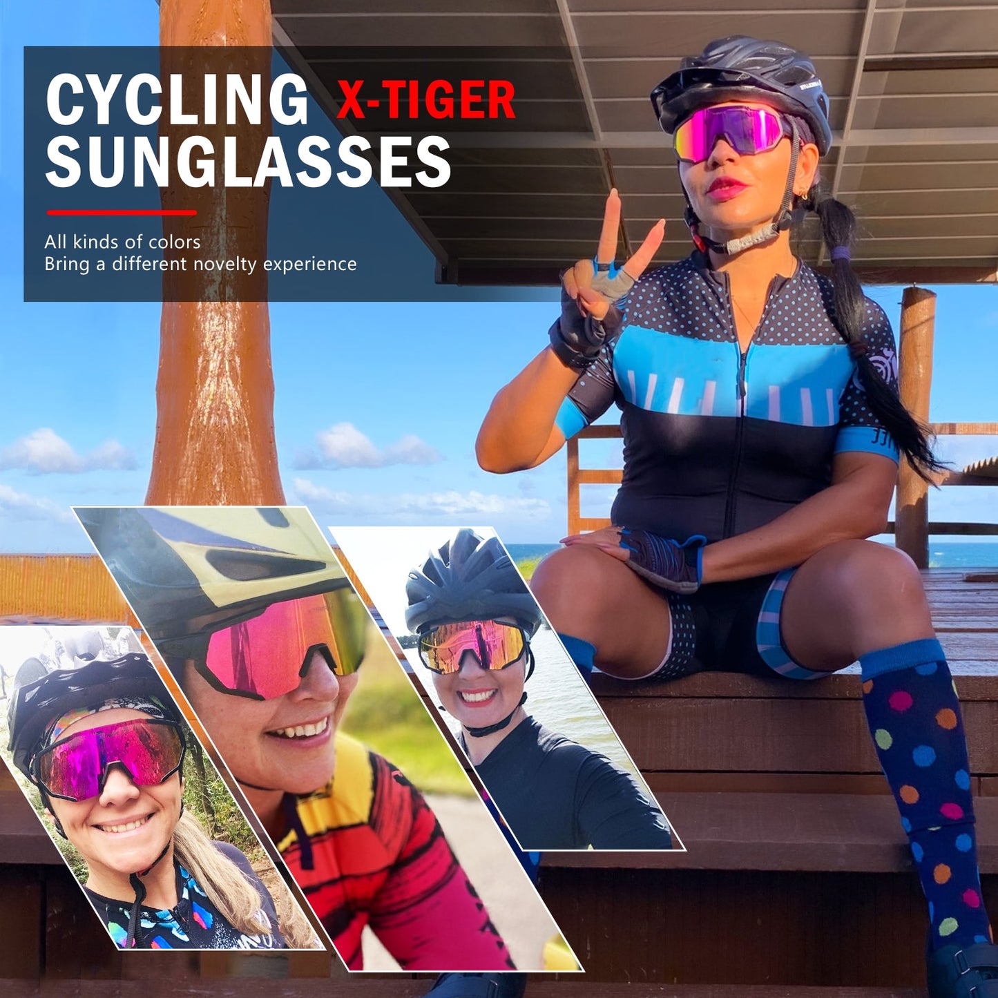 JPC Cycling Sunglasses 3 Lens - X-Tiger