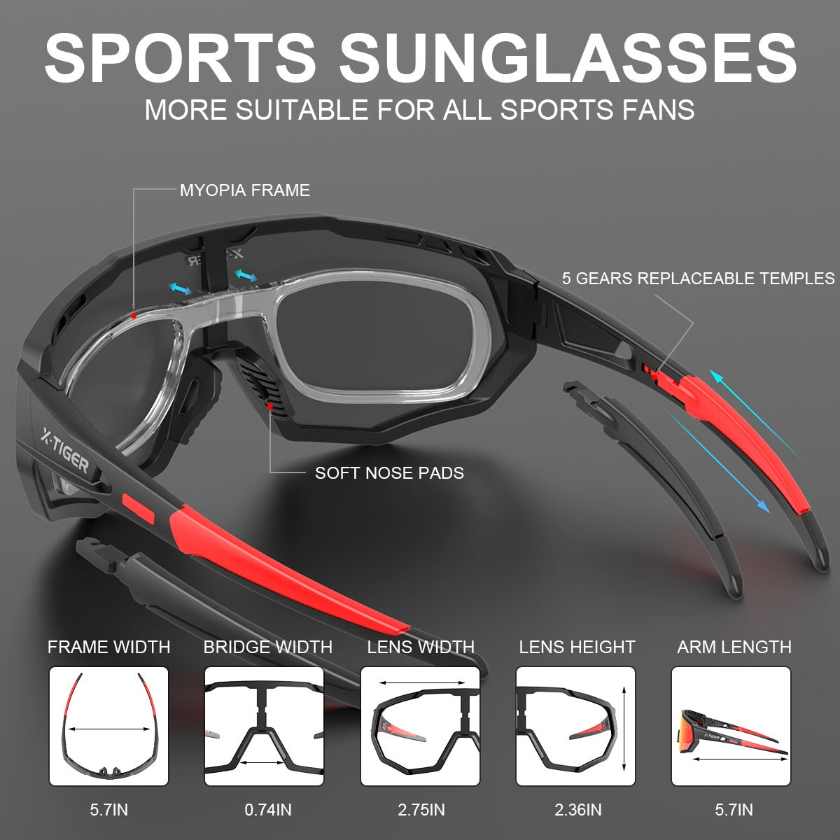 Radiation Protection UV400 JPC Cycling Glasses - X-Tiger