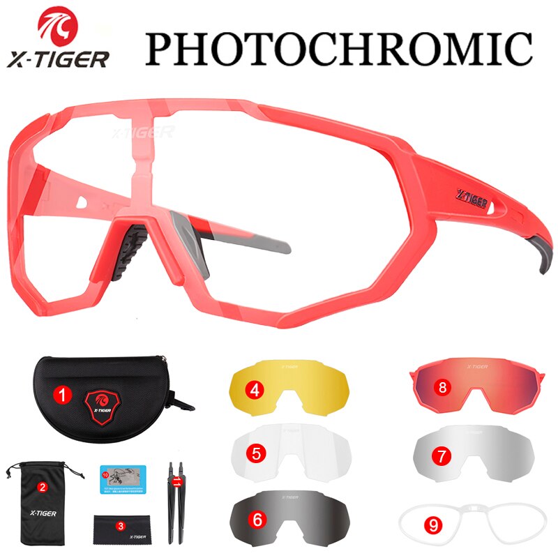 JPC Photochromic Cycling Glasses 5 Lens - X-Tiger