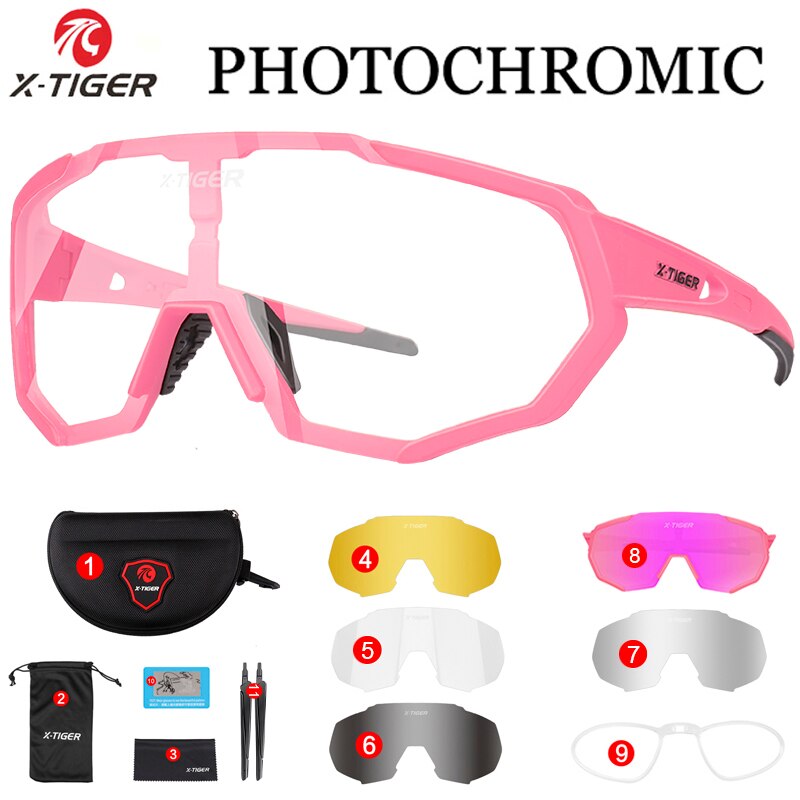 JPC Photochromic Cycling Glasses 5 Lens - X-Tiger