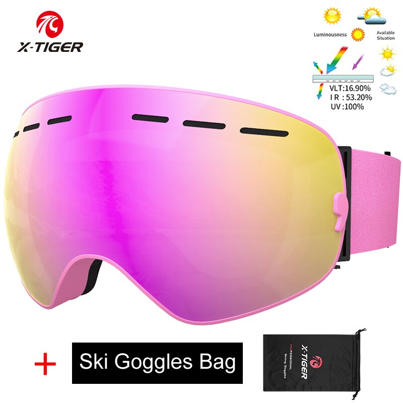 Children UV400 Anti-Fog Big Ski Mask Glasses - X-Tiger