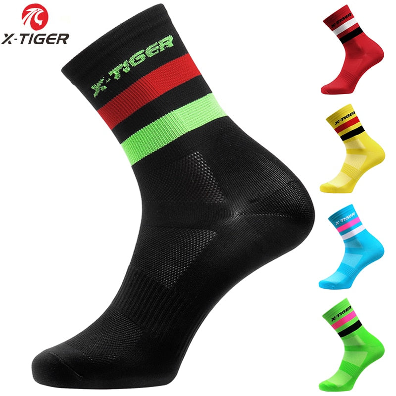 4 Pairs/lot Professional Cycling Socks - X-Tiger
